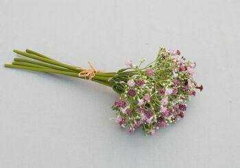 Bouquet de Gypsophile x 6, latex, L = 28 cm, rose-vieux rose