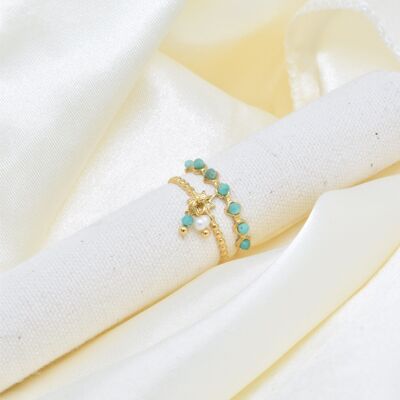 Amazonite Ring in Stainless Steel - BG310104OR-BL