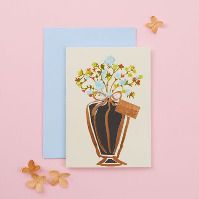 Vase der Geburtstagsliebe | Vintage inspirierte florale Grußkarte