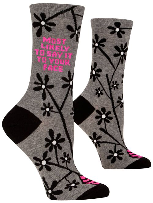 Say It To Your Face Crew Socks - new!