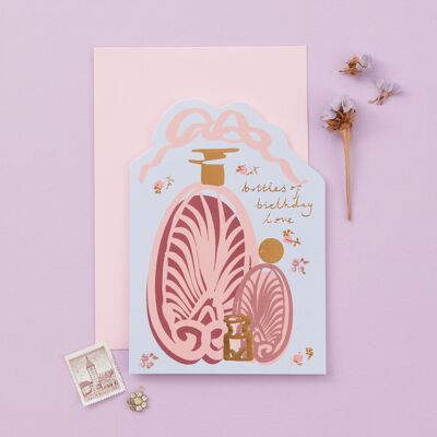 Bottles of Birthday Love | Vintage Birthday Card for Her