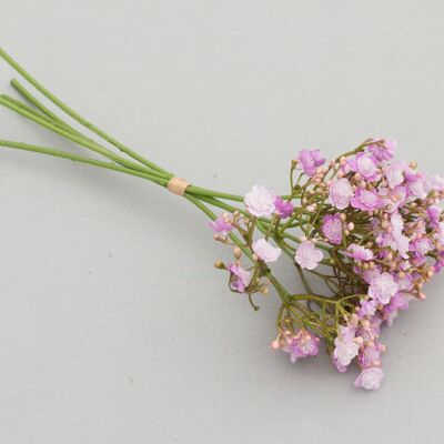 Bouquet de Gypsophile x 5, L = 30 cm, rose lilas