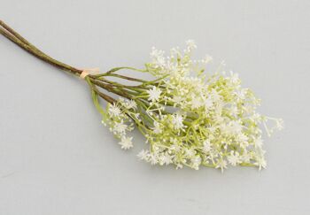 Bouquet de fleurs étoilées x 3, L = 40 cm, blanc