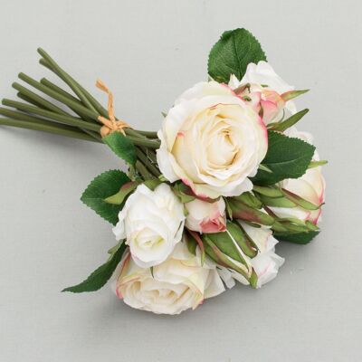 Bouquet of roses x 12, L= 30 cm, cream