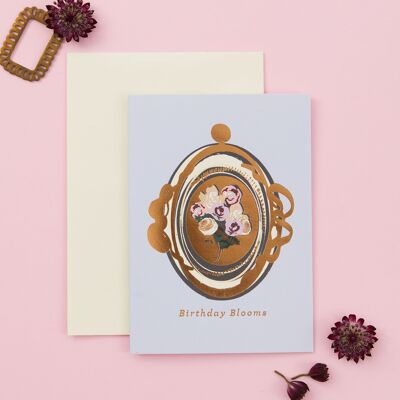 Bouquet de fleurs d’anniversaire | Carte d'anniversaire florale vintage pour elle