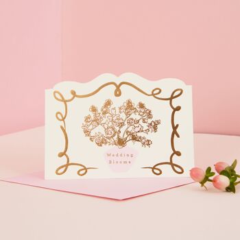 Fleurs de mariage | carte de mariage florale vintage | Carte en forme 3