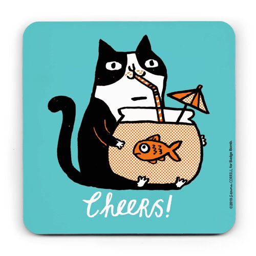 Gemma Correll - Cheers Cat Coaster