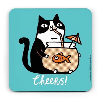 Gemma Correll - Cheers-Katzen-Untersetzer