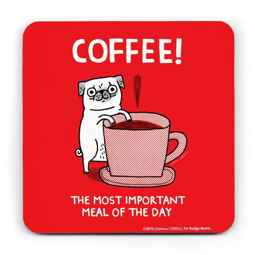 Gemma Correll - Coffee Pug Coaster