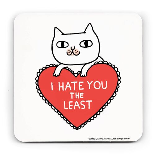 Gemma Correll - Hate You The Least Cat Coaster