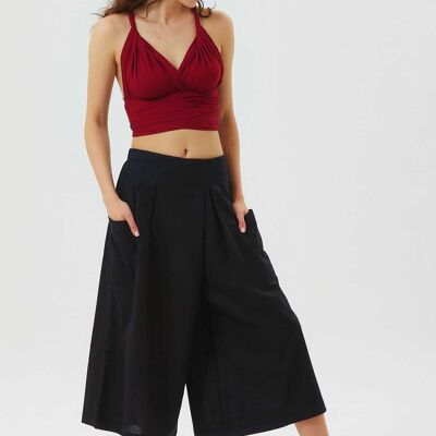 Pantalon Jupe Trois Quarts Noir