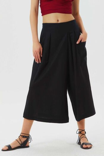 Pantalon Jupe Trois Quarts Noir 2