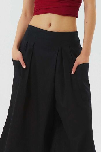 Pantalon Jupe Trois Quarts Noir 5