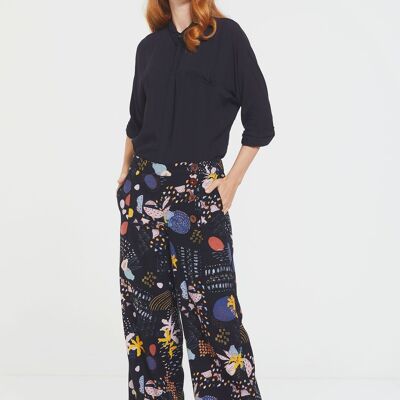 Pantalones bohemios de pierna ancha para mujer Multi