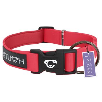 Collier pour chien rembourré - rouge 1