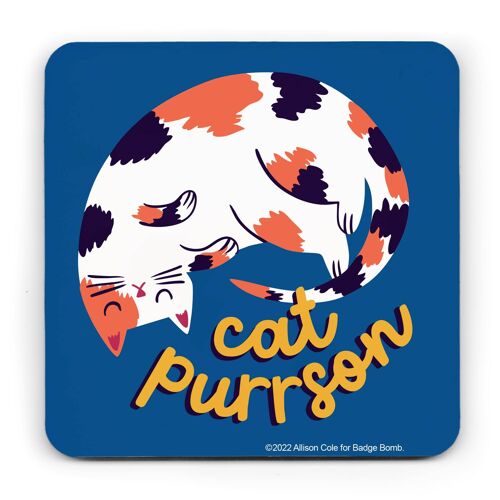 Allison Cole Illustration - Cat Purrson Coaster