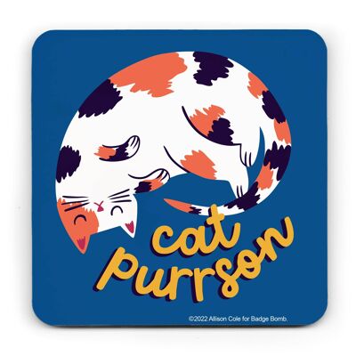 Ilustración de Allison Cole - Posavasos Cat Purrson