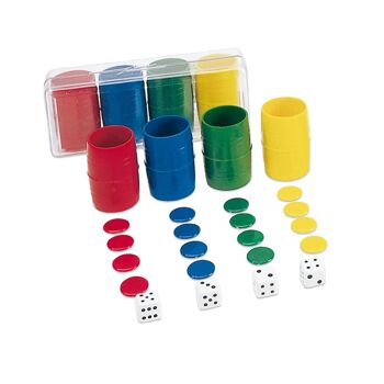 Accessoires Parcheesi - 4 tasses, 24 jetons et 6 dés 1