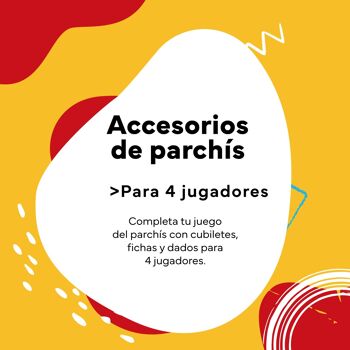 Accessoires Parcheesi - 4 tasses, 24 jetons et 6 dés 4