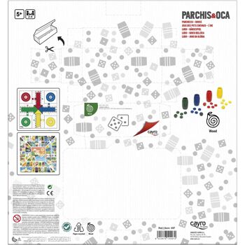 Parcheesi et Oie - 4 tasses, 16 chips et 4 dés 2