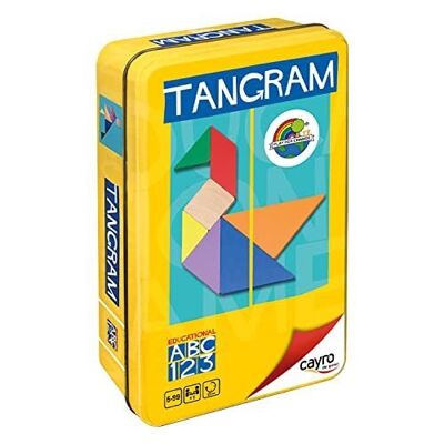 Tangram - Pièces en Bois Colorées - 7 Tans, 1 Boîte et Livre