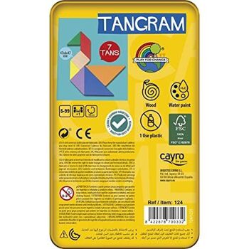 Tangram - Pièces en Bois Colorées - 7 Tans, 1 Boîte et Livre 2