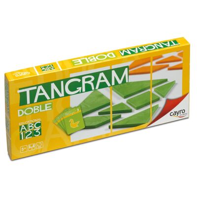 Doppio Tangram - Gioco dell'ingegno - Pezzi di legno - Figure