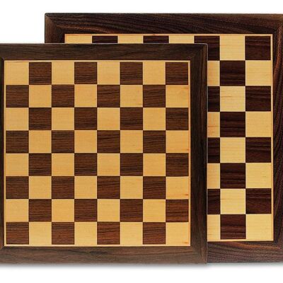 Schachbrett aus dunklem Holz, 40 x 40 cm – handgefertigte Qualität