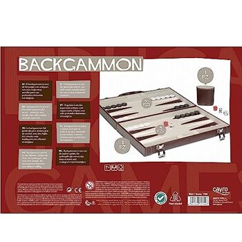 Backgammon en similicuir - Jeu de société classique et élégant 9