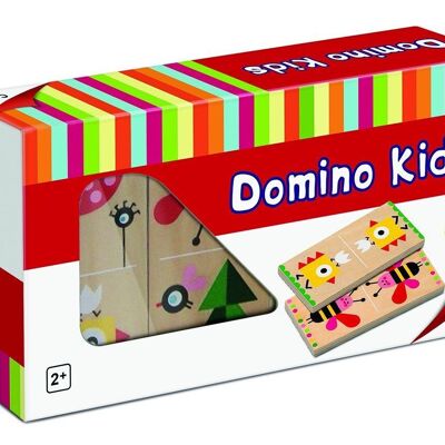 Domino per Bambini - + 2 Anni - Pezzi in Legno Disegni dei Bambini