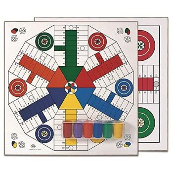 Planche Parcheesi - 4 à 6 joueurs - 40 x 40 cm - Avec jetons 1