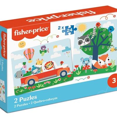 Set of 2 Children's Puzzles - 24 Pieces + 3 Years