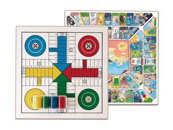 Parcheesi et Oie - Planche en bois - Jeu de société familial 5