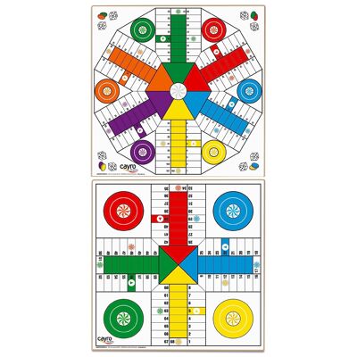 Tabellone Parcheesi - Da 4 a 6 Giocatori - 40 x 40 cm - Senza Gettoni