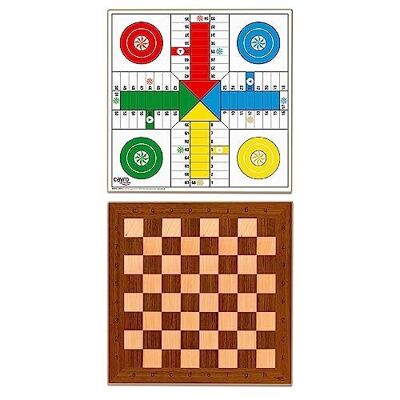 Parcheesi und Schachbrett – 40 x 40 cm – Traditionelles Spiel
