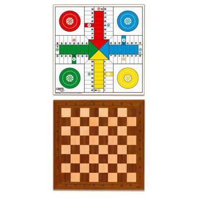 Parcheesi and Chess Board - 33 x 33 cm - Traditional Game