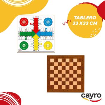 Parcheesi et échiquier - 33 x 33 cm - Jeu traditionnel 3