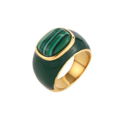 Anello dell'Amazzonia con malachite