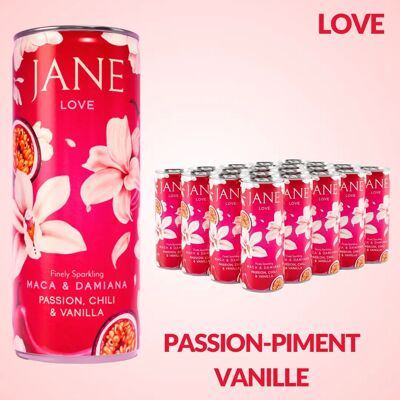 3770021022509 - Love Drink - Frizzante - Gusto: PASSIONE, PEPERONCINO, VANIGLIA / MACA E DAMIANA - JANE 25cl (x24 unità)