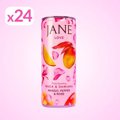 3770021022516 - Love Drink - Frizzante - Gusto: MANGO, PEPE, ROSA / MACA E DAMIANA - JANE 25cl (X24 unità 3770021022516)
