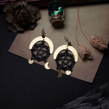 boucles d'oreilles - puce oreille - gothique pentagramme 6