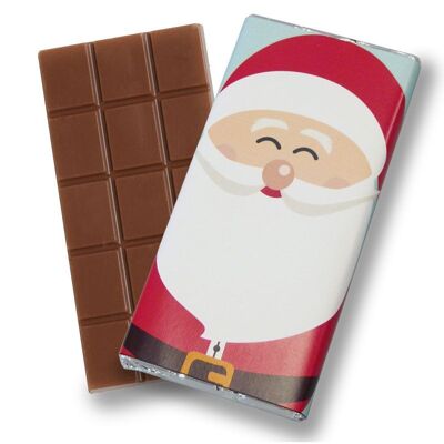 Fröhlicher Weihnachtsmann - Milchschokoladentafel