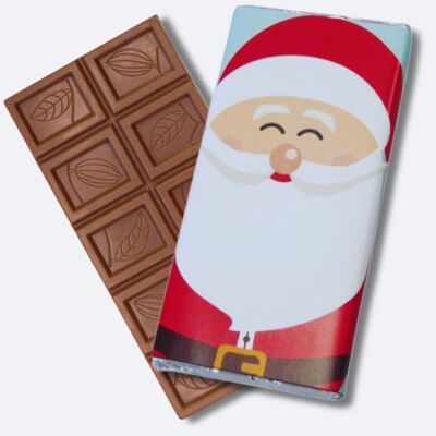 Fröhlicher Weihnachtsmann - Milchschokoladentafel