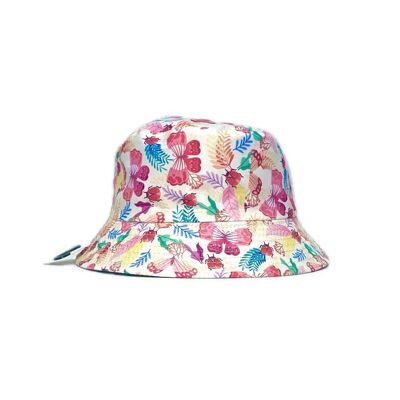 Cappello da pescatore reversibile con stampa di farfalle