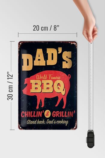 Panneau en étain indiquant le célèbre barbecue grillin de papa, 20x30cm 4