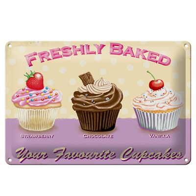 Tin sign saying 30x20cm baked your favourite cupcakes