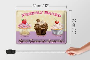 Plaque en étain indiquant 30x20cm, préparez vos cupcakes préférés 4