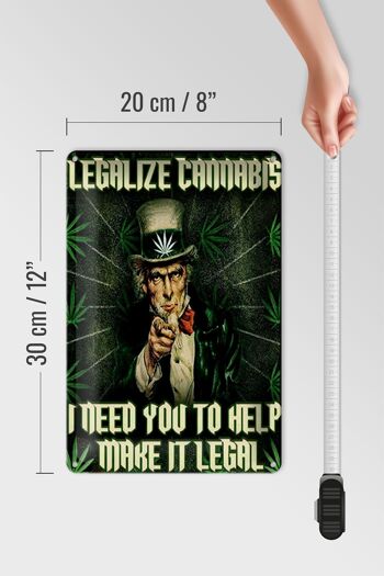 Panneau en étain disant 20x30cm légalisez le cannabis, besoin de votre aide 4