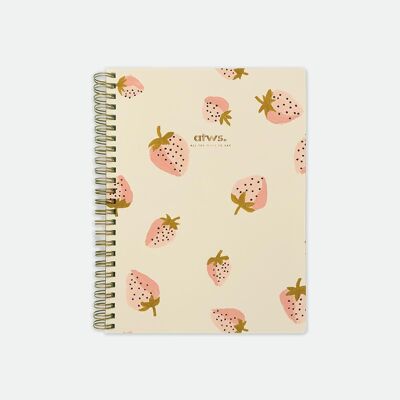 Strawberry Pattern Spiral Notebook