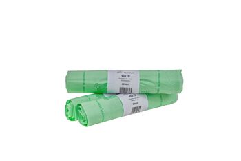 Sac compostable pour restauration de 10 L - 51 rouleaux par caisse, 25 par rouleau